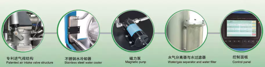 Oil-free air compressor with integrated air treatment system for bottle blowing