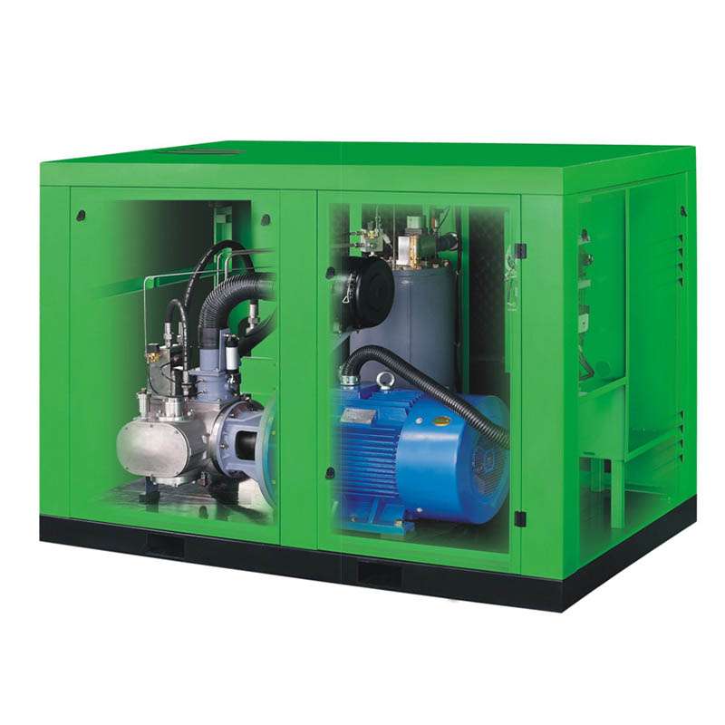 Oil-free screw air compressor matched to bottle blowing machine production scale